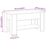 Kaffebord Svart Eik 101 X 49 X 52 Cm Konstruert Tre