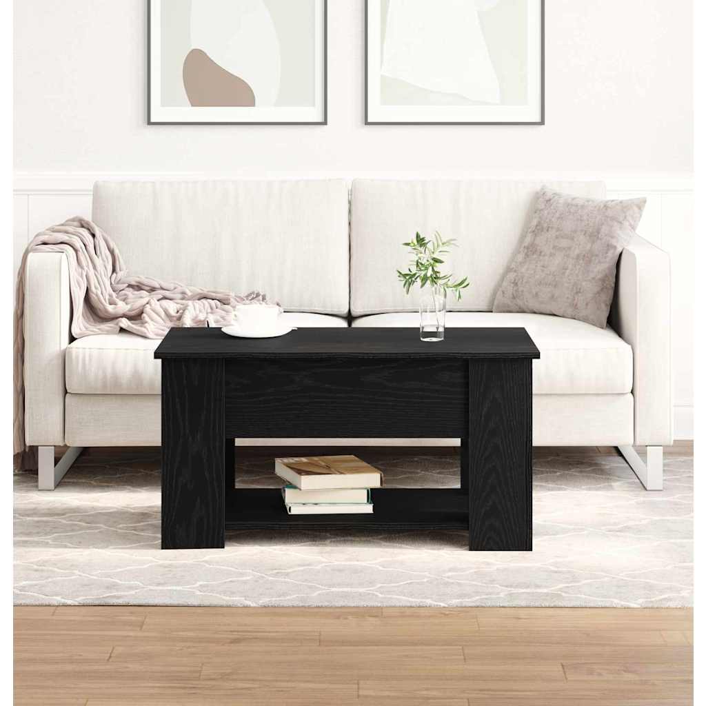 Kaffebord Svart Eik 79 X 49 X 41 Cm Konstruert Tre