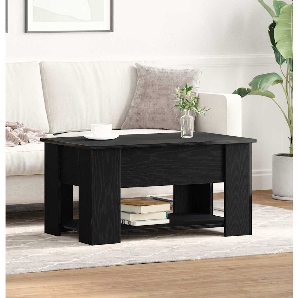 Kaffebord Svart Eik 79 X 49 X 41 Cm Konstruert Tre