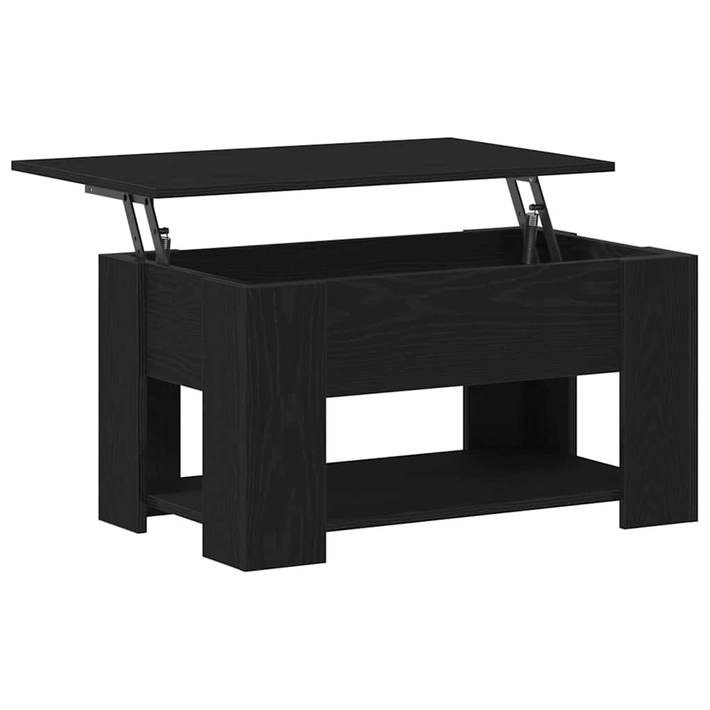 Kaffebord Svart Eik 79 X 49 X 41 Cm Konstruert Tre