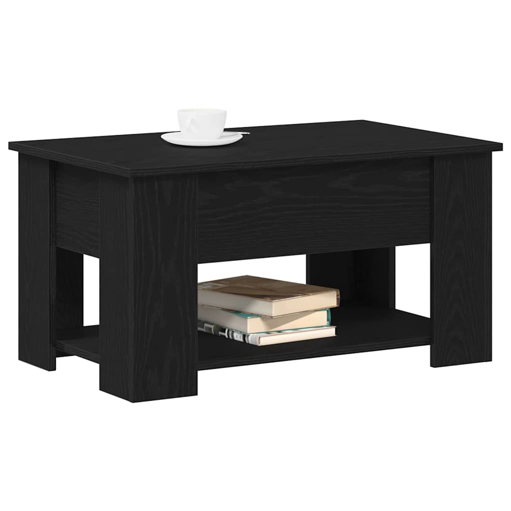 Kaffebord Svart Eik 79 X 49 X 41 Cm Konstruert Tre