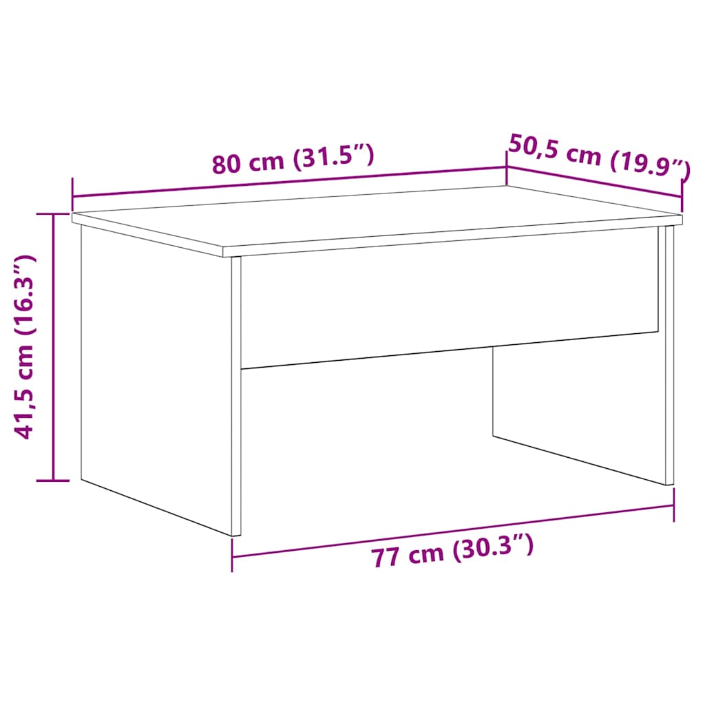 Kaffebord Svart Eik 80 X 50,5 X 41,5 Cm Konstruert Tre