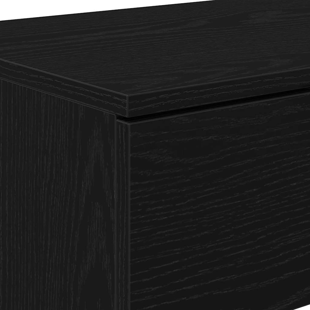 Konsollbord Med Skuff Svart Eik 30 X 36 X 75 Cm Konstruert Tre