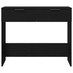 Konsollbord Med Skuff Svart Eik 30 X 36 X 75 Cm Konstruert Tre