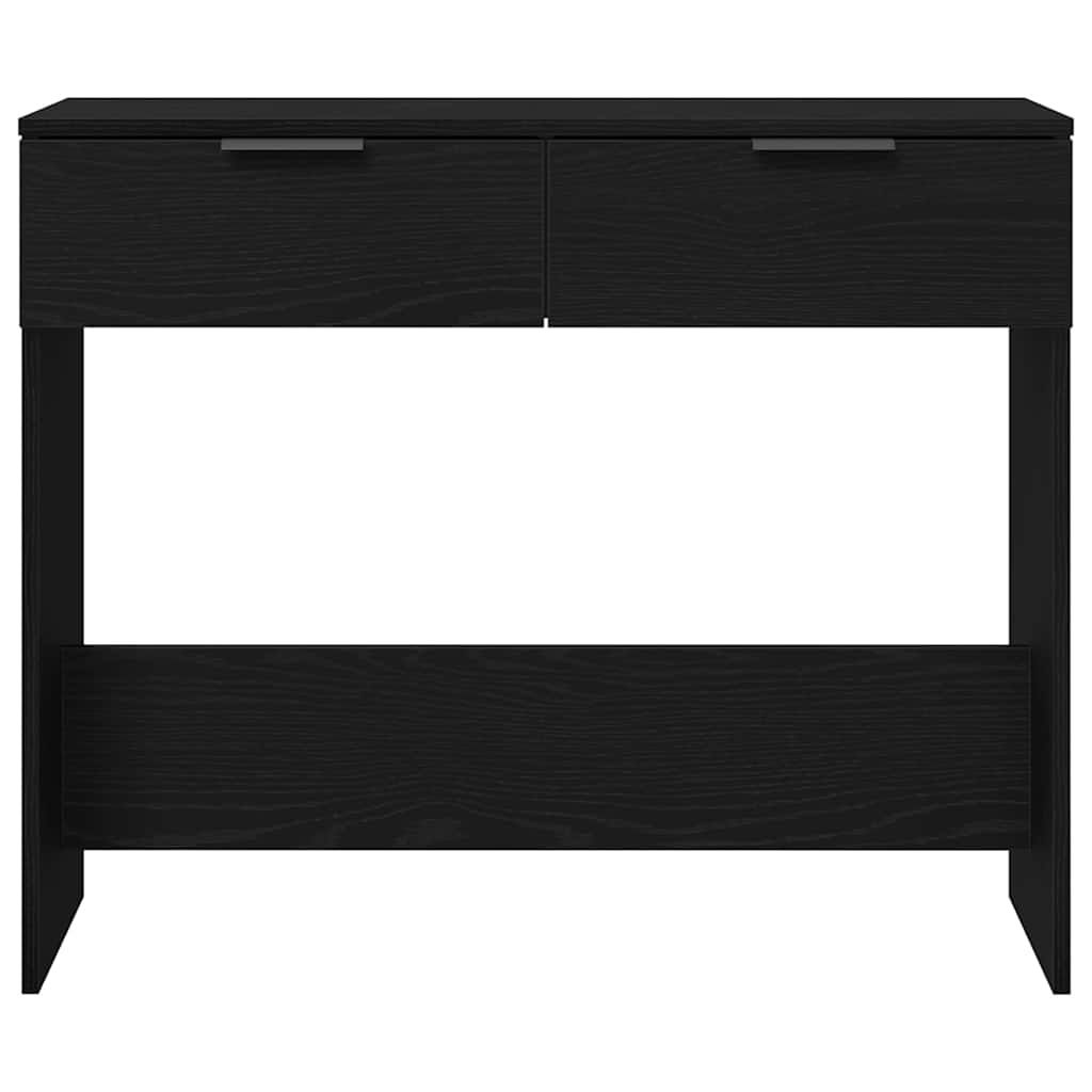 Konsollbord Med Skuff Svart Eik 30 X 36 X 75 Cm Konstruert Tre