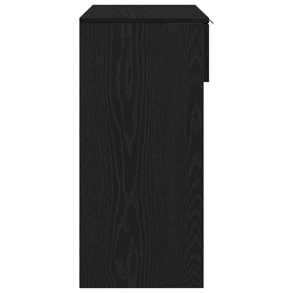 Konsollbord Med Skuff Svart Eik 30 X 36 X 75 Cm Konstruert Tre