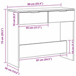 Konsollbord Med Skuff Svart Eik 30 X 36 X 75 Cm Konstruert Tre