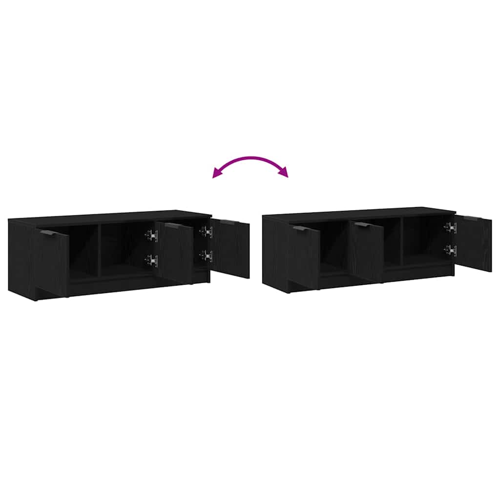 Tv-Skap Svart Eik 102 X 35 X 36,5 Cm Konstruert Tre