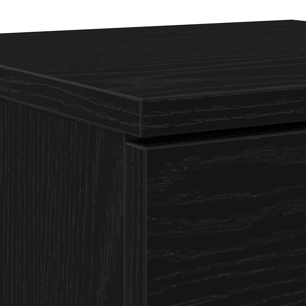 Serviesskap 2 Pcs Svart Eik 30 X 30 X 70 Cm Konstruert Tre