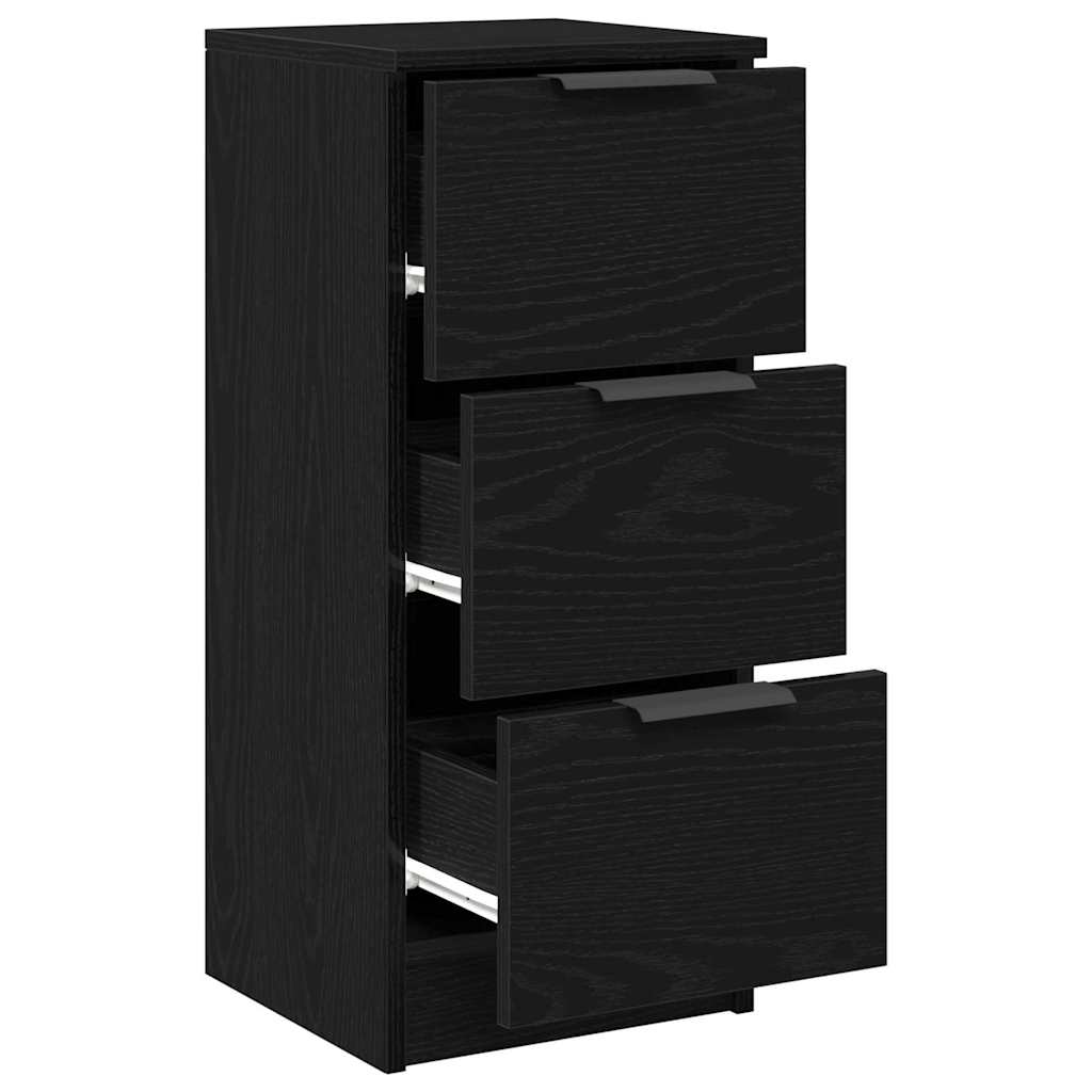 Serviesskap 2 Pcs Svart Eik 30 X 30 X 70 Cm Konstruert Tre