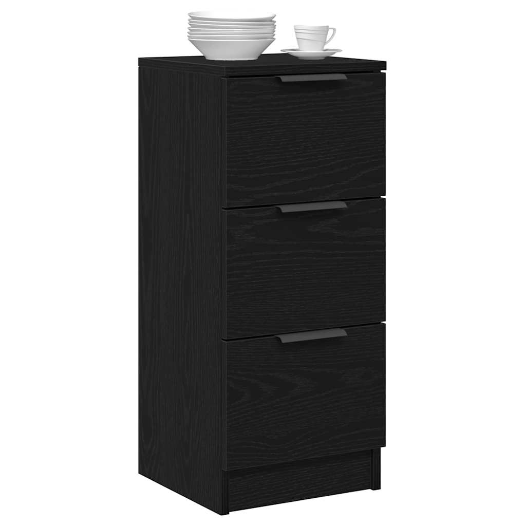 Serviesskap 2 Pcs Svart Eik 30 X 30 X 70 Cm Konstruert Tre