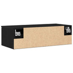 Veggskap Med Skuff Svart Eik 68 X 30 X 20 Cm Konstruert Tre