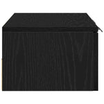 Veggskap Med Skuff Svart Eik 68 X 30 X 20 Cm Konstruert Tre
