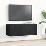 Tv-Skap 2 Pcs Svart Eik 80 X 30 X 30 Cm Konstruert Tre