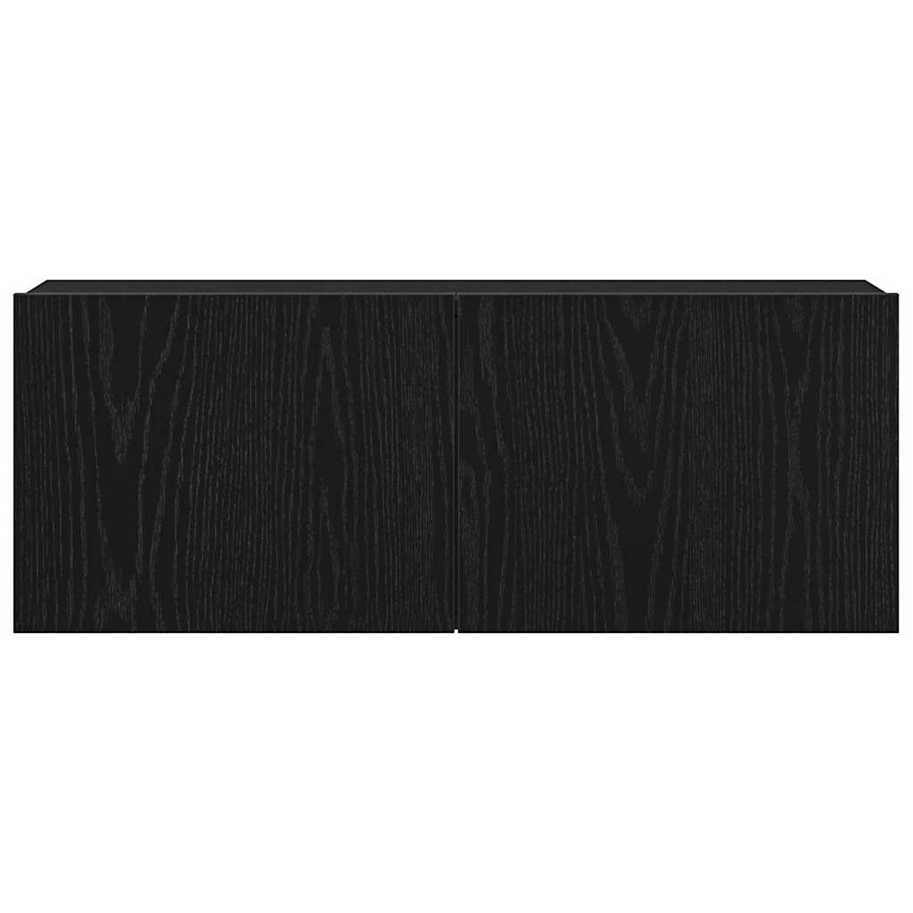 Tv-Skap 2 Pcs Svart Eik 80 X 30 X 30 Cm Konstruert Tre