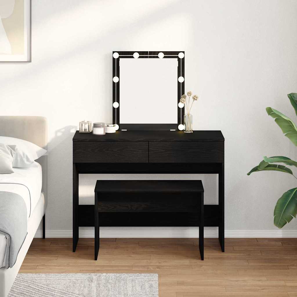 Kledestol Svart Eik 70 X 35 X 45 Cm Konstruert Tre