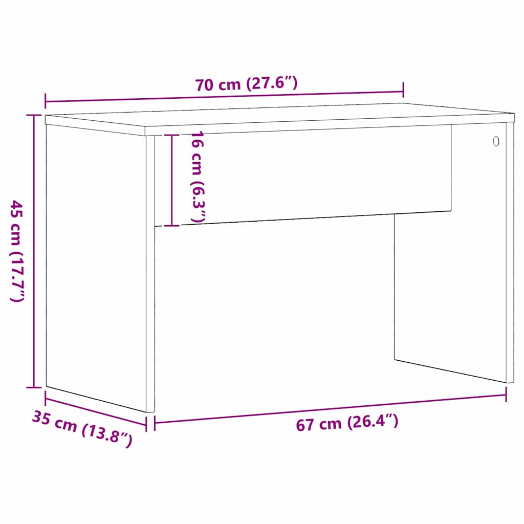 Kledestol Svart Eik 70 X 35 X 45 Cm Konstruert Tre