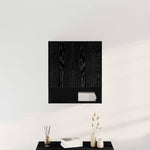Veggskap Svart Eik 60 X 30 X 70 Cm Konstruert Tre