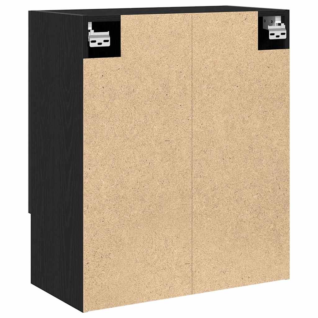 Veggskap Svart Eik 60 X 30 X 70 Cm Konstruert Tre