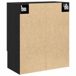 Veggskap Svart Eik 60 X 30 X 70 Cm Konstruert Tre