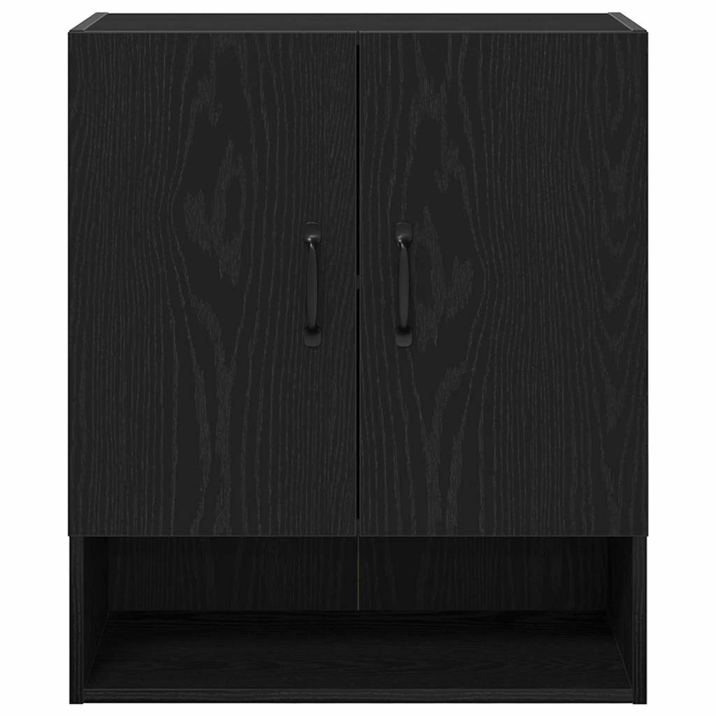 Veggskap Svart Eik 60 X 30 X 70 Cm Konstruert Tre