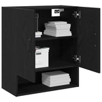 Veggskap Svart Eik 60 X 30 X 70 Cm Konstruert Tre