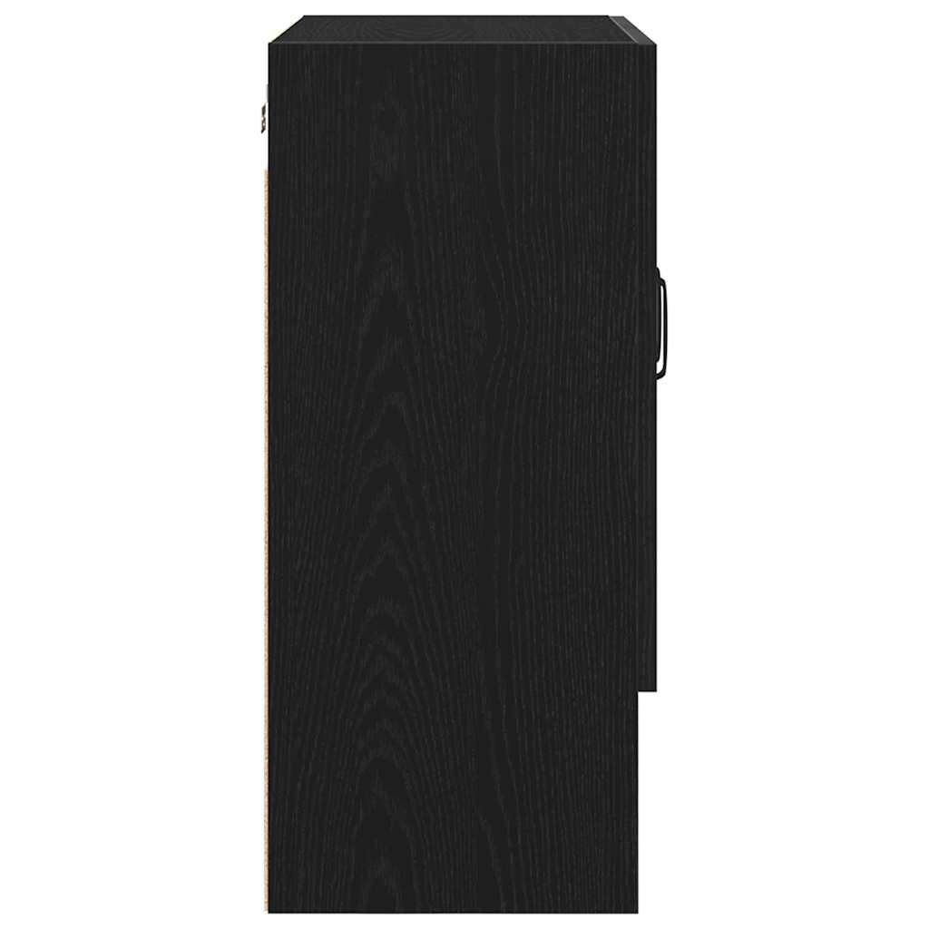 Veggskap Svart Eik 60 X 30 X 70 Cm Konstruert Tre