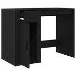 Skrivebord Med Skuff Svart Eik 100 X 49 X 74 Cm Konstruert Tre