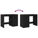 Skrivebord Med Skuff Svart Eik 100 X 49 X 74 Cm Konstruert Tre