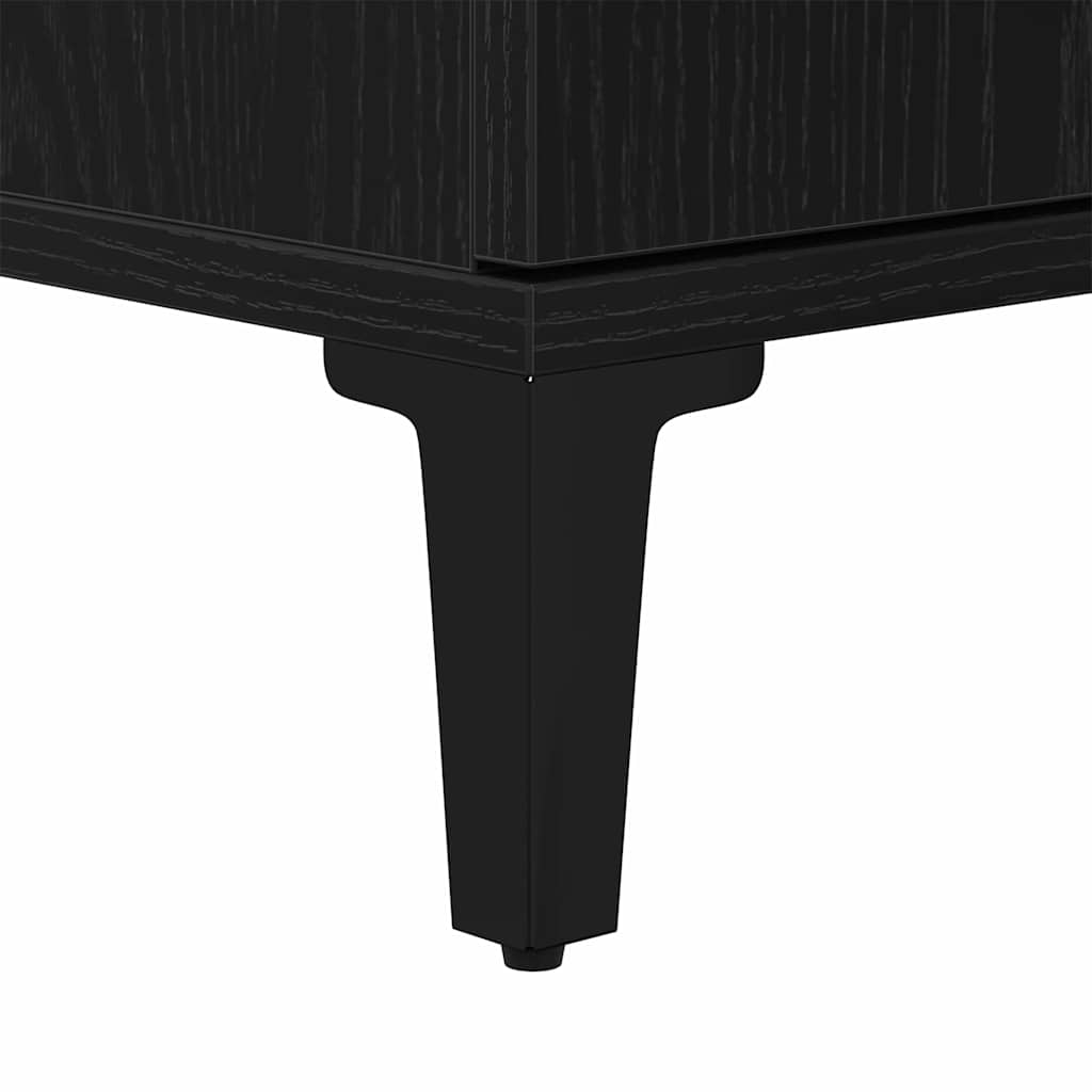 Baderomsskap Med Dør Svart Eik 30 X 30 X 190 Cm Konstruert Tre