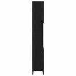 Baderomsskap Med Dør Svart Eik 30 X 30 X 190 Cm Konstruert Tre