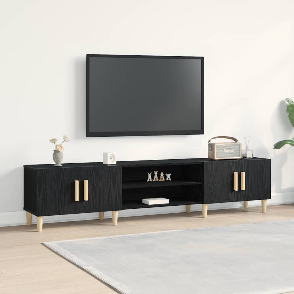 Tv-Skap Svart Eik 180 X 31,5 X 40 Cm Konstruert Tre