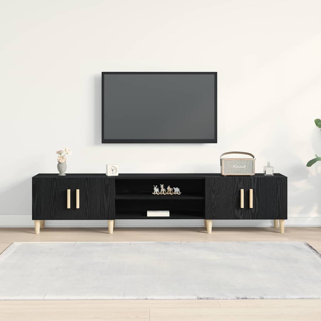 Tv-Skap Svart Eik 180 X 31,5 X 40 Cm Konstruert Tre