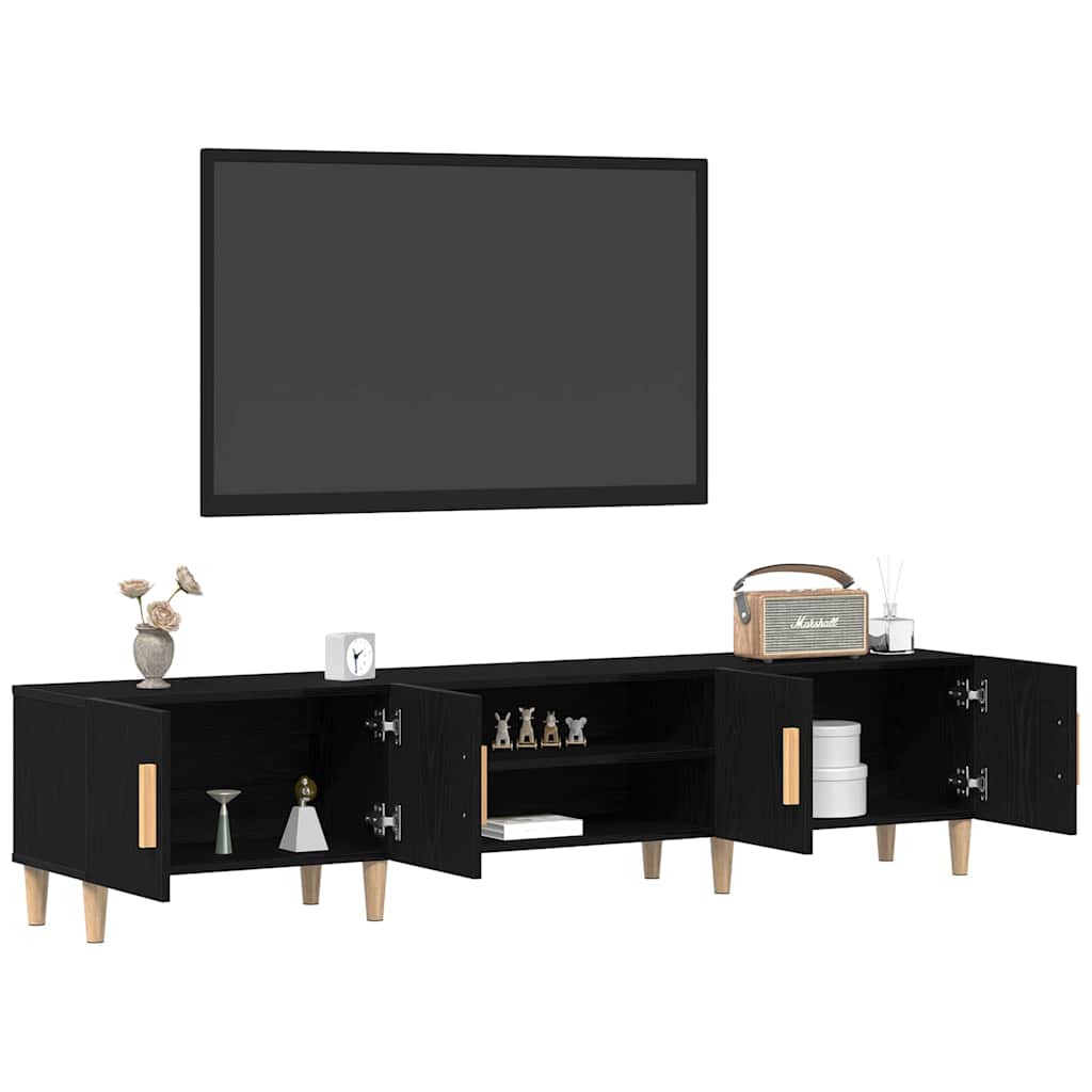 Tv-Skap Svart Eik 180 X 31,5 X 40 Cm Konstruert Tre