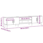 Tv-Skap Svart Eik 180 X 31,5 X 40 Cm Konstruert Tre