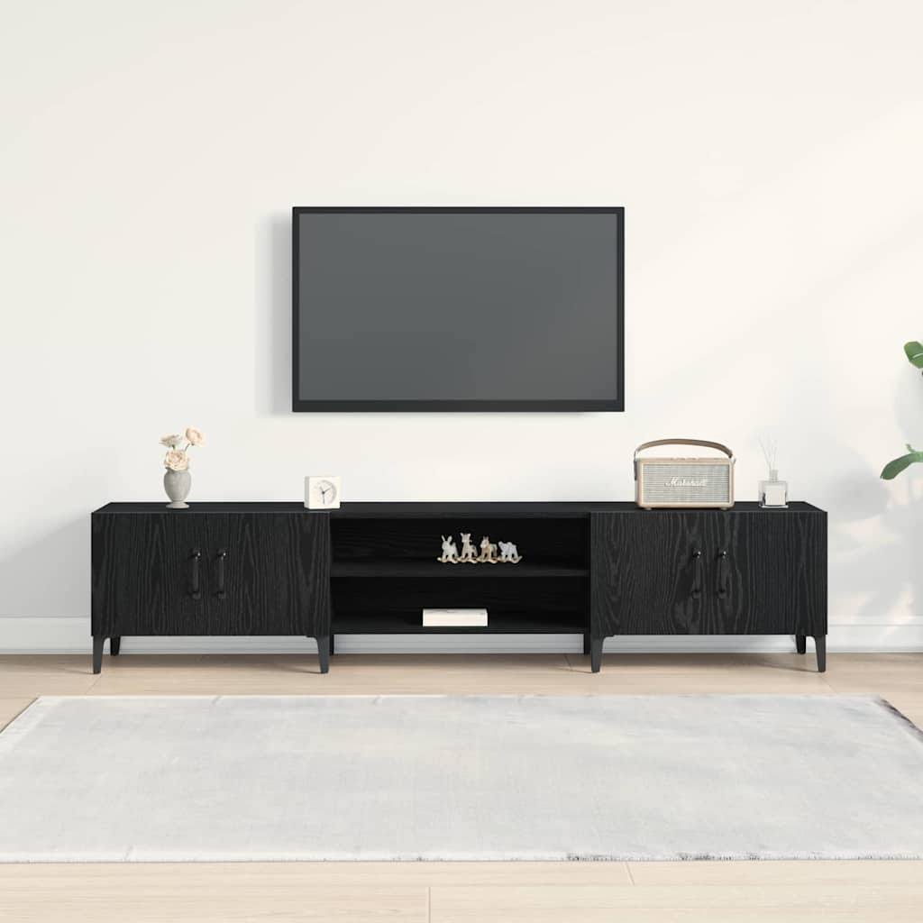 Tv-Skap Svart Eik 180 X 31,5 X 40 Cm Konstruert Tre