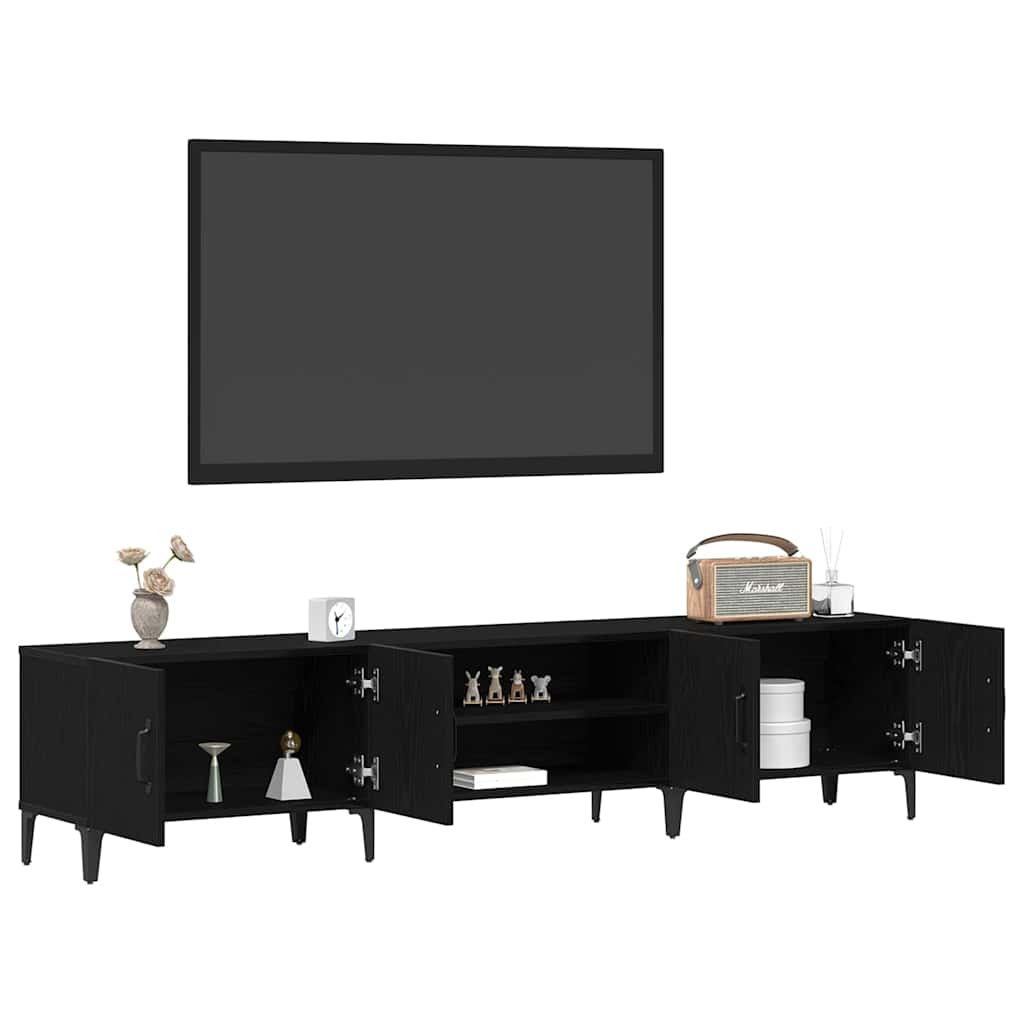 Tv-Skap Svart Eik 180 X 31,5 X 40 Cm Konstruert Tre
