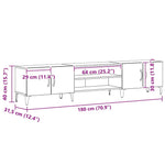 Tv-Skap Svart Eik 180 X 31,5 X 40 Cm Konstruert Tre