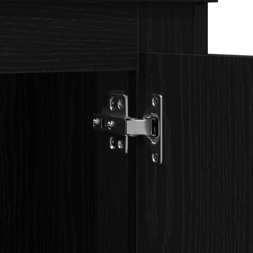 Highboard Svart Eik 36 X 35.5 X 103.5 Cm Konstruert Tre