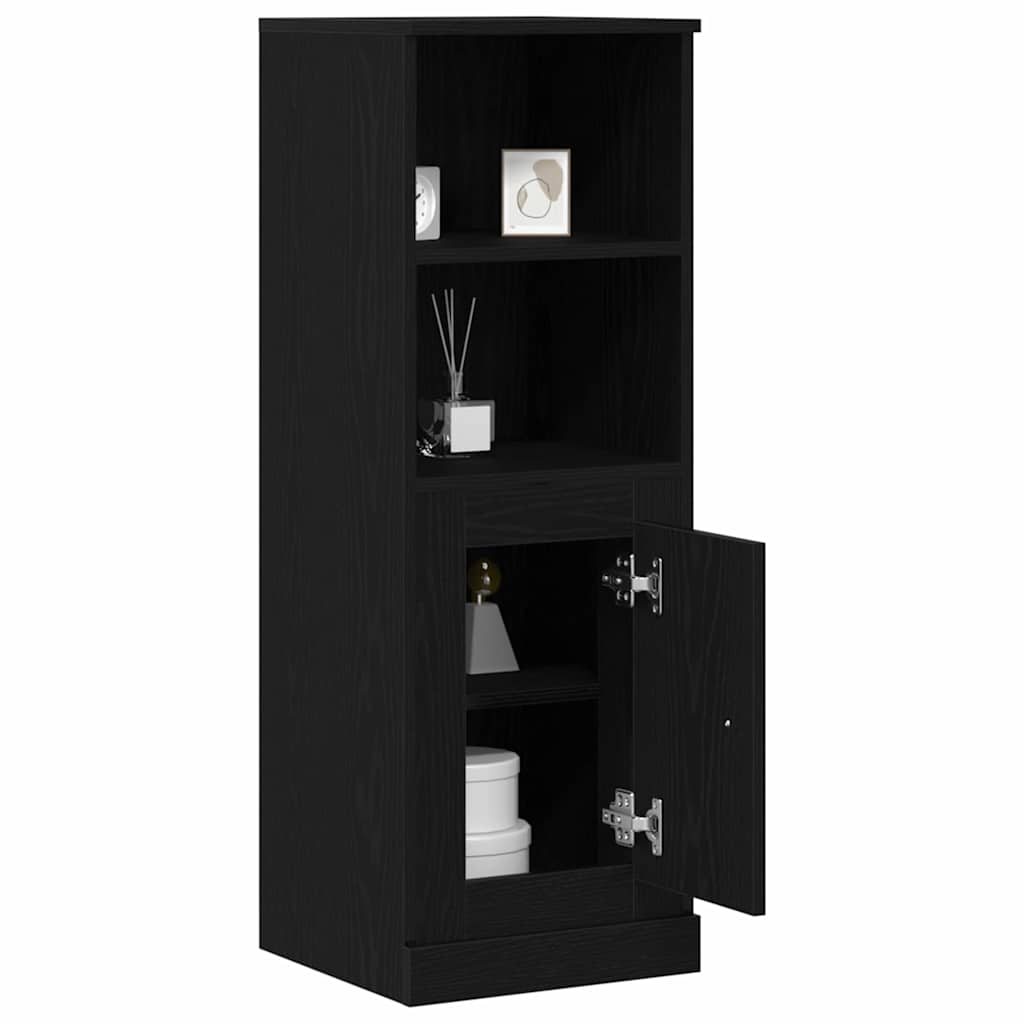 Highboard Svart Eik 36 X 35.5 X 103.5 Cm Konstruert Tre