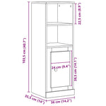 Highboard Svart Eik 36 X 35.5 X 103.5 Cm Konstruert Tre