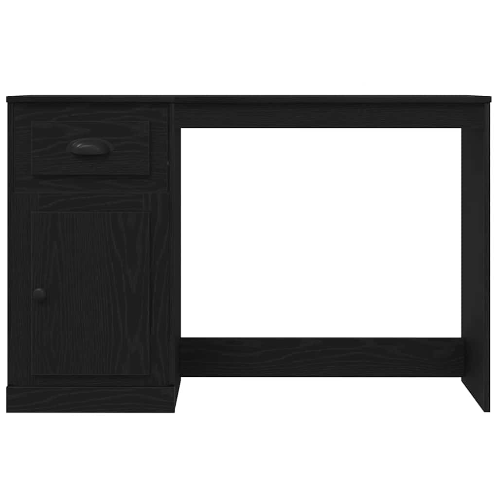 Skrivebord Med Skuff Svart Eik 50 X 115 X 75 Cm Konstruert Tre