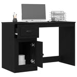 Skrivebord Med Skuff Svart Eik 50 X 115 X 75 Cm Konstruert Tre