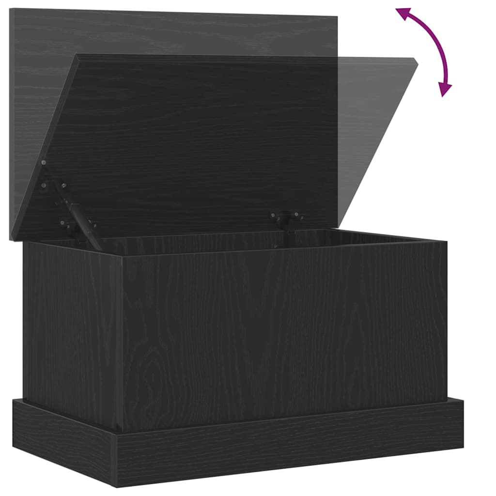 Lagringsboks Svart Eik 50 X 30 X 28 Cm Konstruert Tre