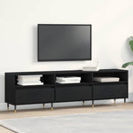 Tv-Skap Med Skuff Svart Eik 150 X 30 X 44,5 Cm Konstruert Tre