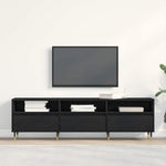 Tv-Skap Med Skuff Svart Eik 150 X 30 X 44,5 Cm Konstruert Tre