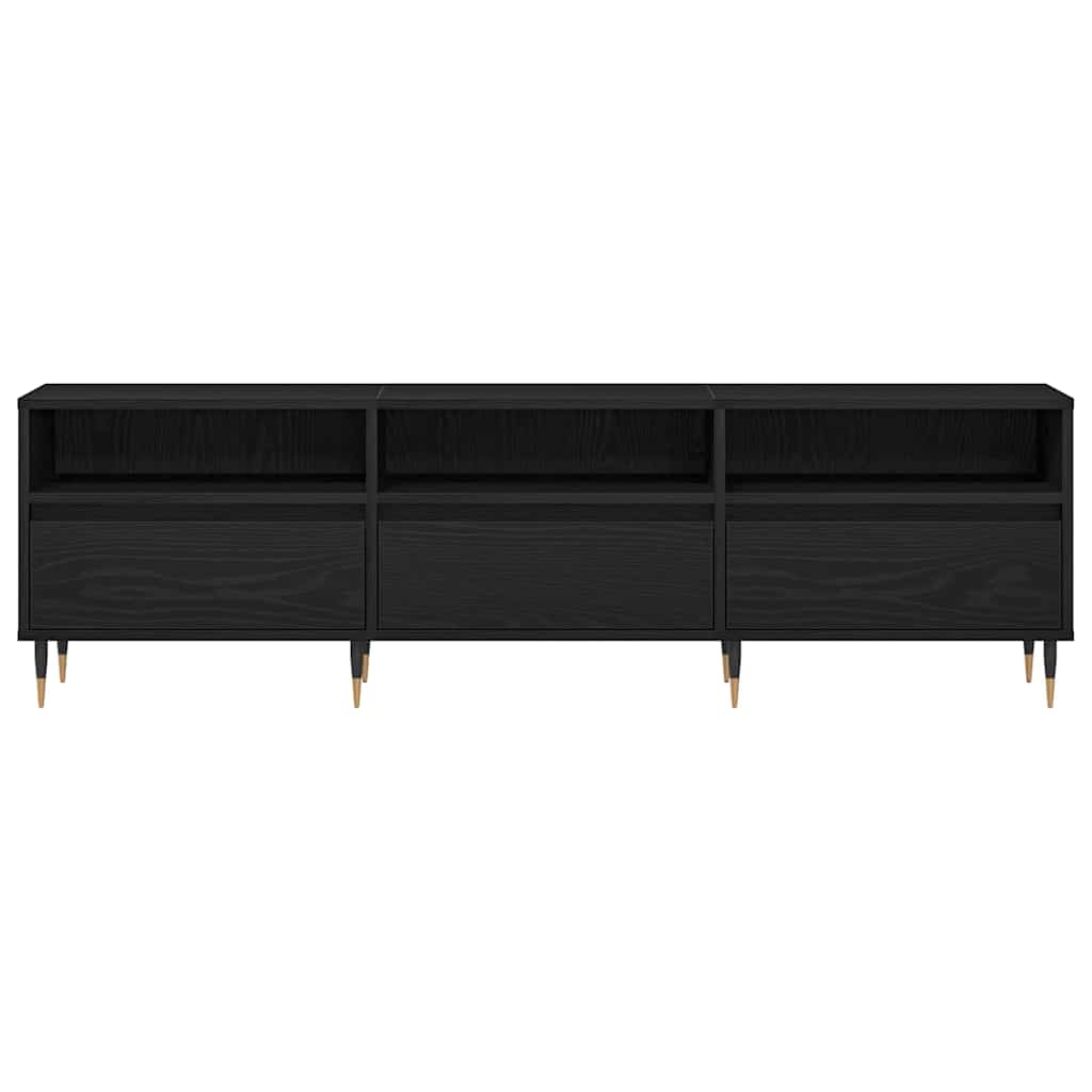 Tv-Skap Med Skuff Svart Eik 150 X 30 X 44,5 Cm Konstruert Tre