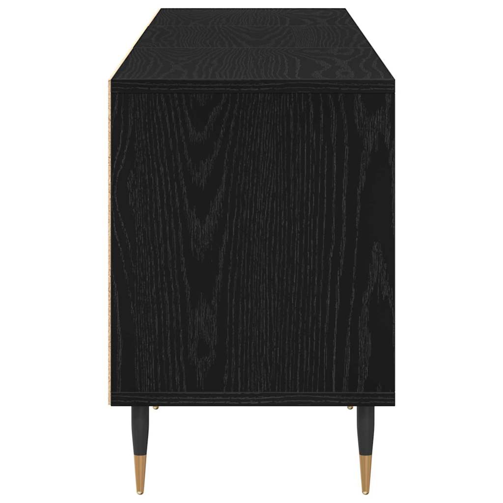 Tv-Skap Med Skuff Svart Eik 150 X 30 X 44,5 Cm Konstruert Tre