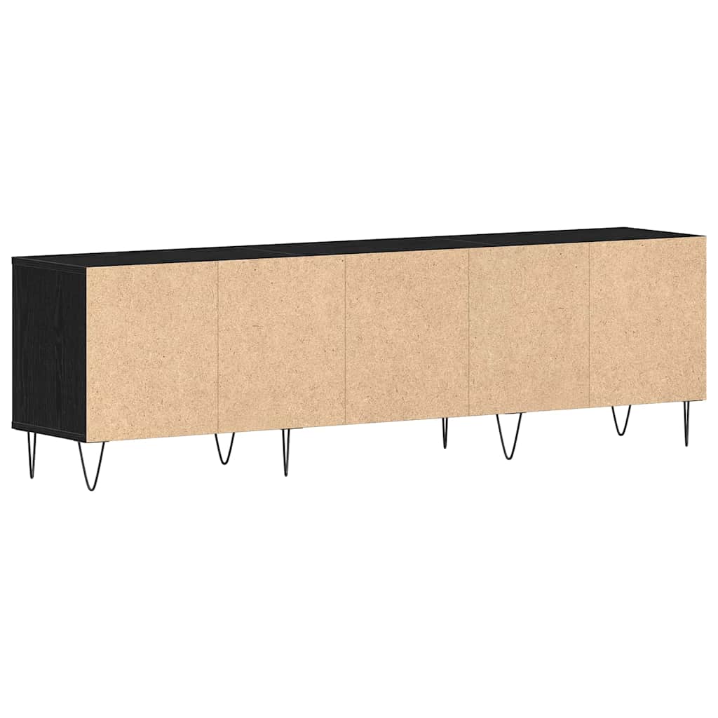 Tv-Skap Med Skuff Svart Eik 150 X 30 X 44,5 Cm Konstruert Tre