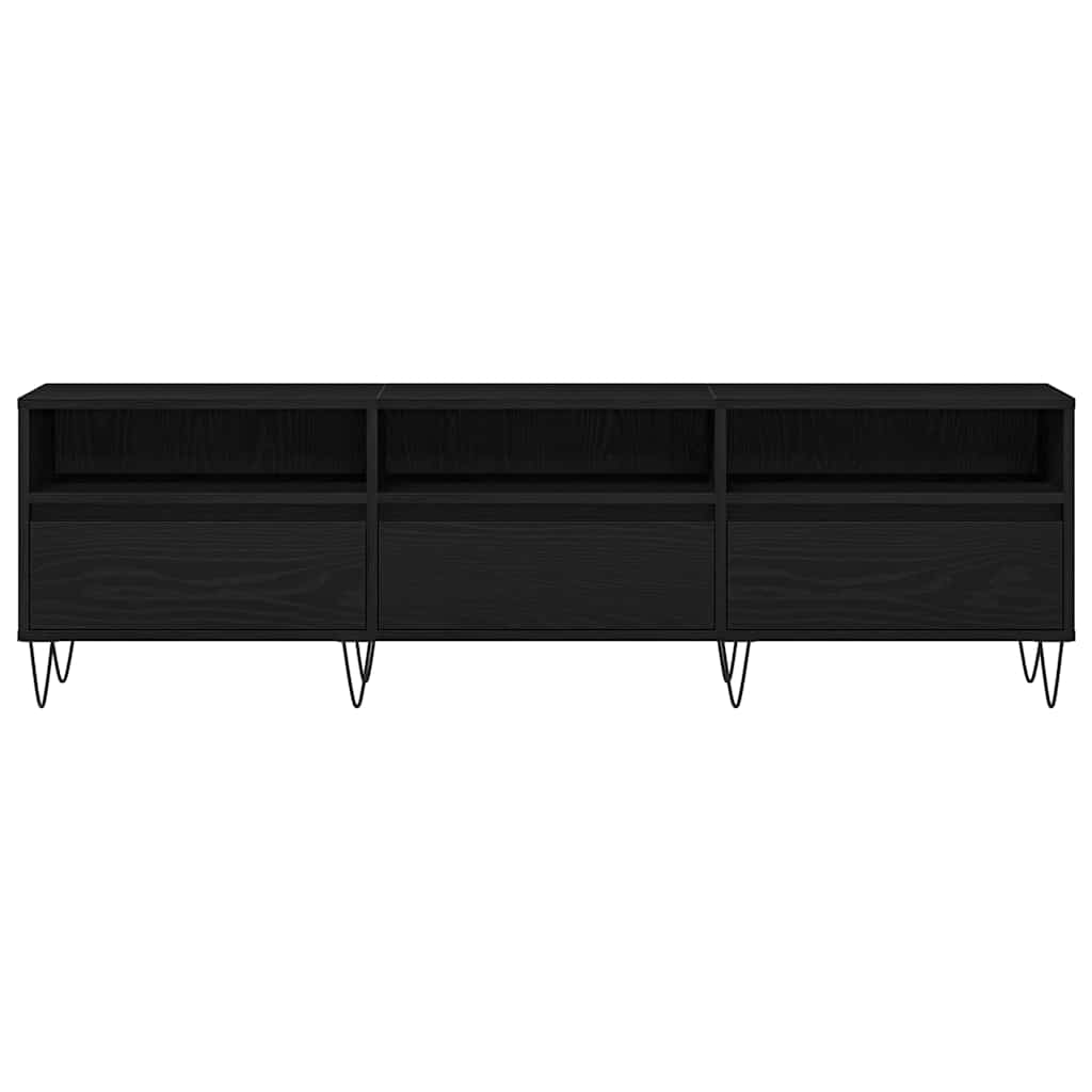 Tv-Skap Med Skuff Svart Eik 150 X 30 X 44,5 Cm Konstruert Tre